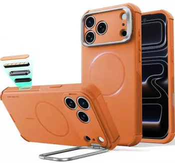 ESR Cyber Armor Kickstand Hülle für iPhone 18 Pro / 17 Pro, MagSafe, orange
