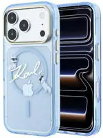 Karl Lagerfeld Schriftzug Logo MagSafe Apple iPhone 18 Pro / 17 Pro hellblau -...
