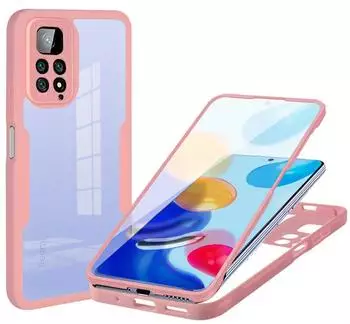 Betterfon 360° Hülle mit integriertem Displayschutz für Xiaomi Redmi Note 11 / 11S Rosa
