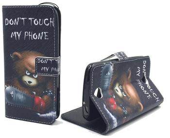 König-Shop Handyhülle Tasche für Handy Acer Liquid Z530 Schriftzug Bär mit Kettensäge