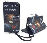 König-Shop Handyhülle Tasche für Handy Acer Liquid Z330 Schriftzug Bär mit Kettensäge