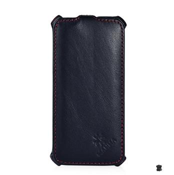 LEICKE MANNA UltraSlim Hülle für iPhone 6 mit 4.7 Zoll Flip Case aus echtem Leder, schwarz