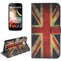 König-Shop Schutzhülle Handytasche (Flip Quer) für Handy Wiko Darkmoon Retro Fahne England