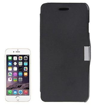 König-Shop Handyhülle Tasche für Apple iPhone 6 Schwarz gebürstet