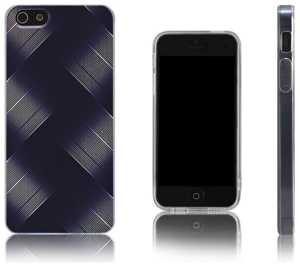Lilware Radiant Carbon Fiber Imprint Flexibel TPU Gel Schutzhülle Für Apple iPhone 5 und 5S. Benutzerdefinierte Textur von Kohlenstoff-wie Glänzende Bänder. Ertragriemen inklusive. Schwarz