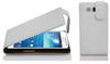 Cadorabo Hülle für Samsung Galaxy EXPRESS 2 in MAGNESIUM WEIß Handyhülle im Flip Design aus strukturiertem Kunstleder