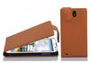 Cadorabo Hülle für Huawei ASCEND G610 in COGNAC BRAUN Handyhülle im Flip Design aus strukturiertem Kunstleder