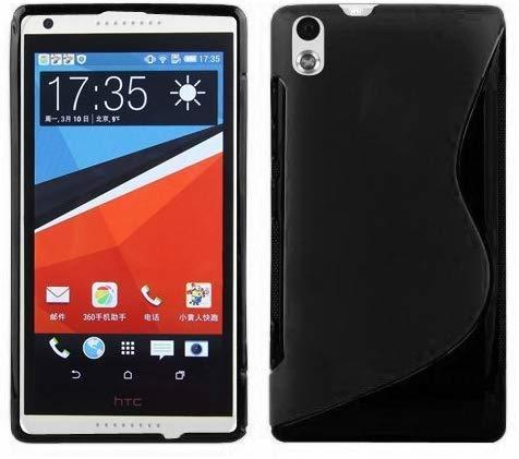 Cadorabo Hülle für HTC Desire 816 in OXID SCHWARZ Handyhülle aus flexiblem TPU Silikon Silikonhülle Schutzhülle Ultra Slim Soft Back Cover Case Bumper