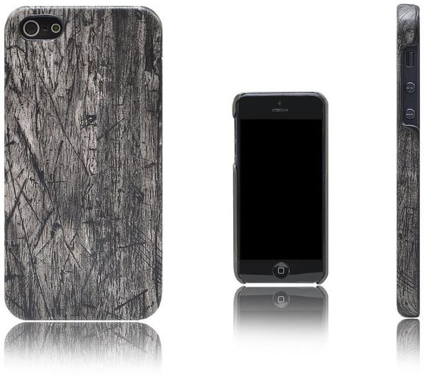 Xcessor Wood Texture Hart Plastik Schutzhülle mit Holz Textur-Effekt Für Apple iPhone 5 und 5S. SchwarzOak