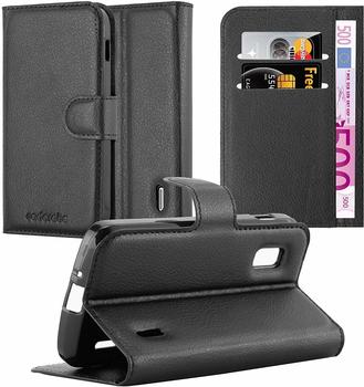 Cadorabo Hülle für LG NEXUS 4 in PHANTOM SCHWARZ - Handyhülle mit Magnetverschluss, Standfunktion und Kartenfach