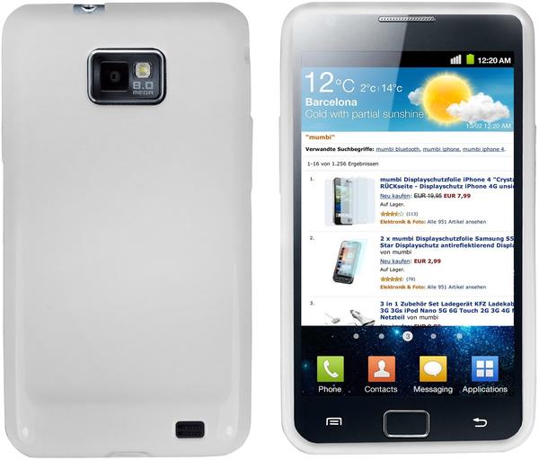 mumbi TPU Silikon Hülle weiß für Galaxy S II