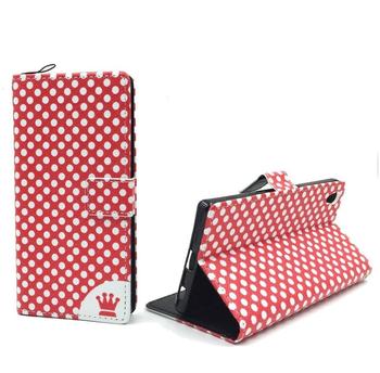 König-Shop Handyhülle Tasche für Handy Sony Xperia Z5 Polka Dot Rot