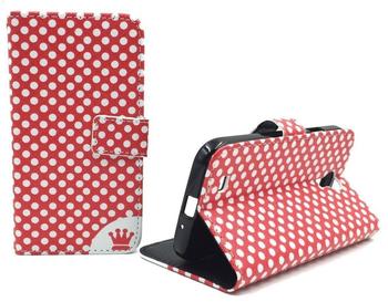 König-Shop Handyhülle Tasche für Handy Samsung Galaxy S4 Polka Dot Rot