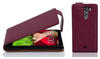 Cadorabo Hülle für LG G2 MINI in BORDEAUX LILA Handyhülle im Flip Design aus strukturiertem Kunstleder