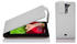 Cadorabo Hülle für LG G2 MINI in MAGNESIUM WEIß Handyhülle im Flip Design aus strukturiertem Kunstleder