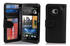 Cadorabo Hülle für HTC ONE M7 (1. Gen.) in OXID SCHWARZ - Handyhülle mit Magnetverschluss und 3 Kartenfächern -