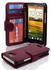 Cadorabo Hülle für HTC ONE X / X+ in BORDEAUX LILA - Handyhülle mit Magnetverschluss und 3 Kartenfächern -