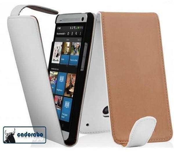 Cadorabo Flip Case für HTC ONE M7 in POLAR WEIß