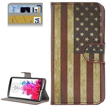König Electronic Handyhülle Tasche für Handy LG G3 Retro Fahne USA