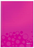 Leitz Notizbuch WOW, 46261023, pink, A4, Hardcover, mit laminiertem Kartoneinband, 80