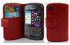 Cadorabo Hülle für Blackberry Q10 in INFERNO ROT Handyhülle aus strukturiertem Kunstleder mit Standfunktion und Kartenfach