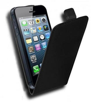 Cadorabo Hülle für Apple iPhone 5 / iPhone 5S / iPhone SE in KAVIAR SCHWARZ