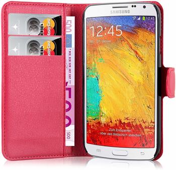 Cadorabo Hülle für Samsung Galaxy NOTE 3 NEO in KARMIN ROT Handyhülle mit Magnetverschluss, Standfunktion und Kartenfach