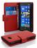 Cadorabo Hülle für Nokia Lumia 820 in INFERNO ROT - Handyhülle aus strukturiertem Kunstleder mit Standfunktion und Kartenfach