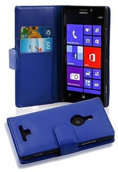Cadorabo Hülle für Nokia Lumia 925 in KÖNIGS BLAU Handyhülle aus strukturiertem Kunstleder mit Standfunktion und Kartenfach