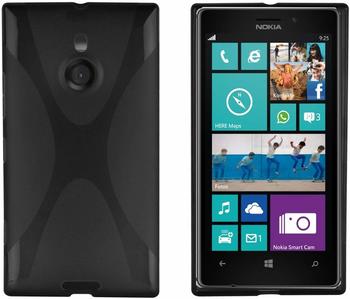 cadorabo ! - Silikon TPU Schutzhülle im X-Line Design für Nokia Lumia 925 in OXID-SCHWARZ