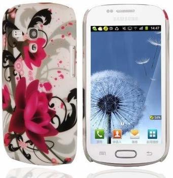 Cadorabo Hard Cover für > Samsung Galaxy S3 MINI < - Case Cover Schutzhülle Bumper im Design: ROTE ROSE