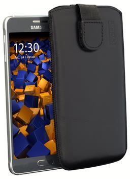 mumbi ECHT Ledertasche Samsung Galaxy Alpha Tasche Leder Etui (Lasche mit Rückzugfunktion Ausziehhilfe)