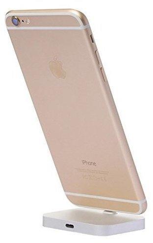 Wigento Dockingstation für Apple iPhone 7 6S 6 und Plus SE Silber