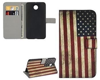 König-Shop Handyhülle Tasche für Handy LG Electronics G3 S Motiv Retro Fahne USA