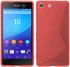 PhoneNatic Sony Xperia M5 Hülle Silikon rot S-Style Case Xperia M5 Tasche + 2 Schutzfolien