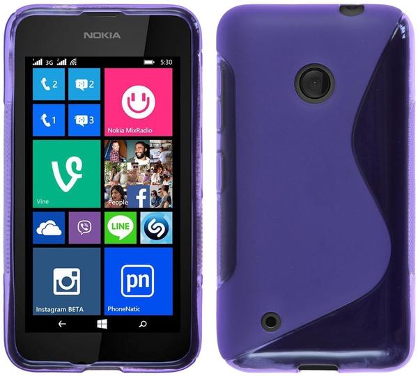 PhoneNatic Nokia Lumia 530 Hülle Silikon lila S-Style Case Lumia 530 Tasche + 2 Schutzfolien