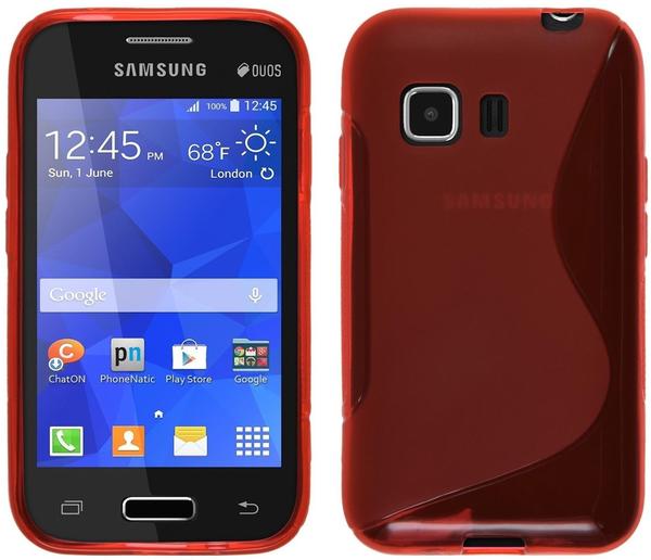 PhoneNatic Samsung Galaxy Young 2 Hülle Silikon rot S-Style Case Galaxy Young 2 Tasche + 2 Schutzfolien