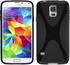 PhoneNatic Samsung Galaxy S5 mini Hülle Silikon schwarz X-Style Case Galaxy S5 mini Tasche + 2 Schutzfolien