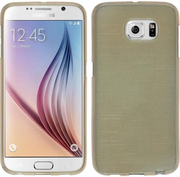 PhoneNatic Samsung Galaxy S6 Hülle Silikon gold brushed Case Galaxy S6 Tasche + 2 Schutzfolien