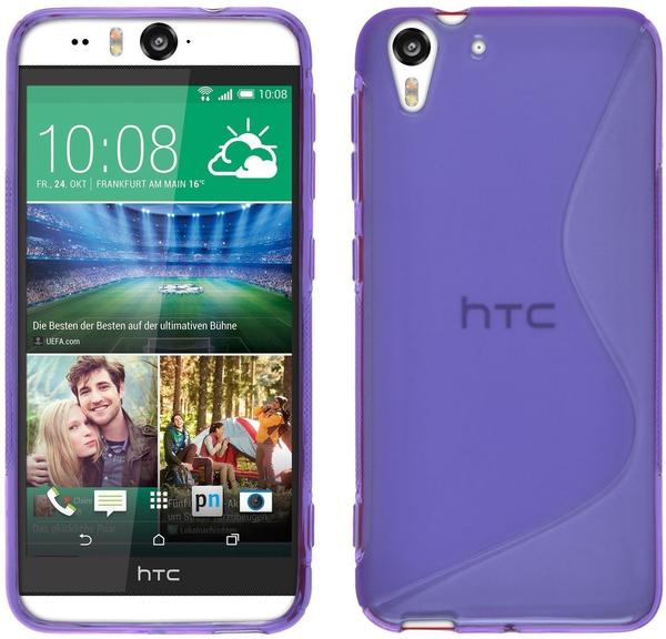 PhoneNatic HTC Desire Eye Hülle Silikon lila S-Style Case Desire Eye Tasche + 2 Schutzfolien
