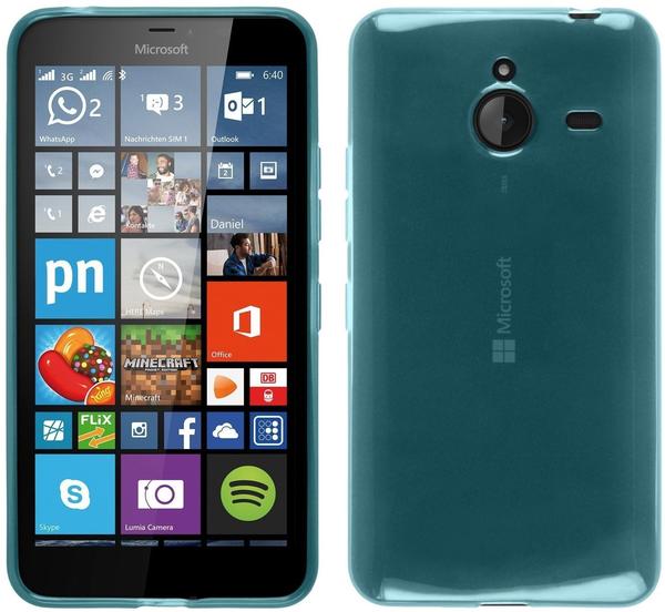 PhoneNatic Microsoft Lumia 640 XL Hülle Silikon türkis transparent Case Lumia 640 XL Tasche + 2 Schutzfolien