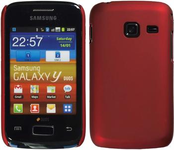 PhoneNatic Hardcase für Samsung Galaxy Y Duos gummiert rot