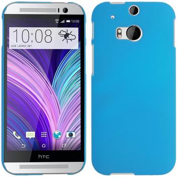 PhoneNatic Hardcase für HTC One M8 gummiert hellblau
