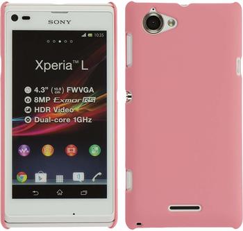 PhoneNatic Sony Xperia L gummiert Hard-case für Xperia L + 2 Schutzfolien