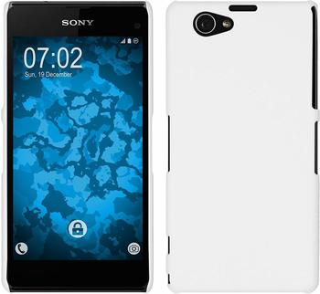 PhoneNatic Hardcase für Sony Xperia Z1 Compact gummiert weiß