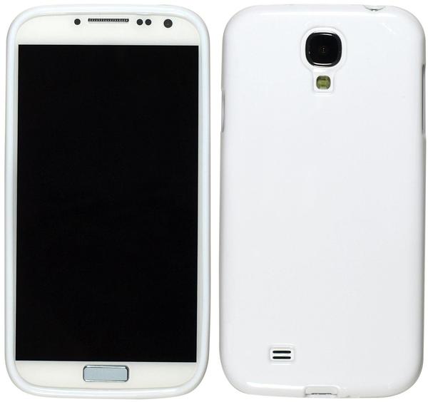 PhoneNatic Samsung Galaxy S4 Hülle Silikon weiß Candy Case Galaxy S4 Tasche + 2 Schutzfolien