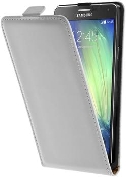 PhoneNatic Kunst-Lederhülle für Samsung Galaxy A7 (A700) Flip-Case weiß Tasche Galaxy A7 (A700) Hülle + 2 Schutzfolien