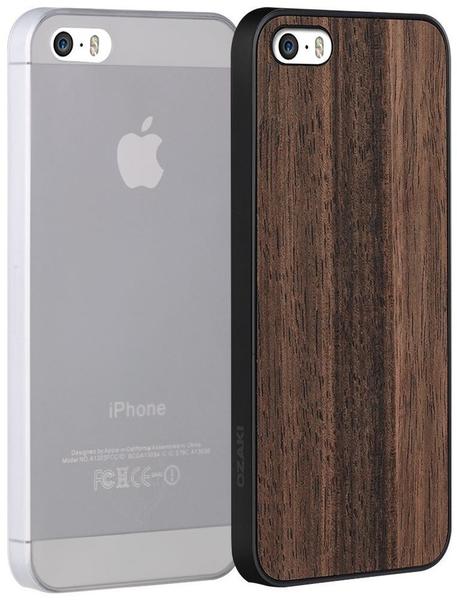 Ozaki OC589EC, Jelly transparent + Wood CASE IPH SE/5/5s