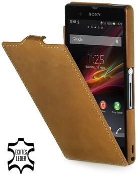 Stilgut - UltraSlim Case für Sony Xperia Z Old Style camel/brown