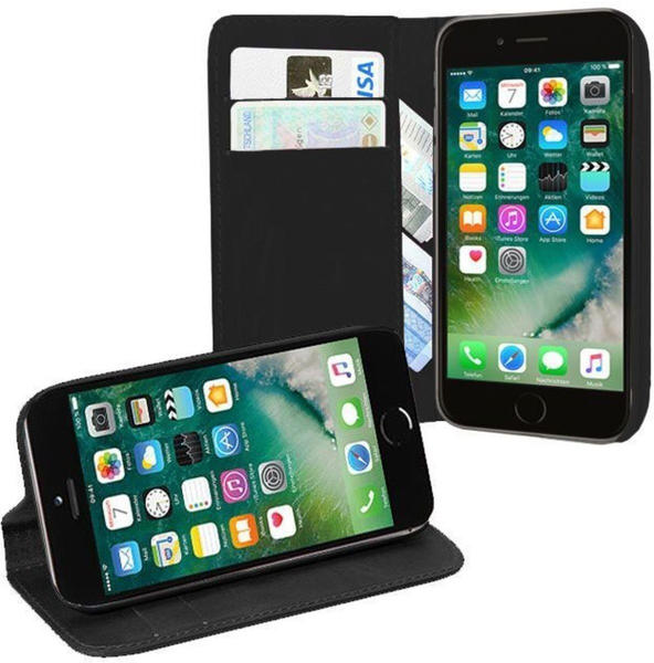 PEDEA Echtleder Book Cover f. Apple iPhone 7, schwarz